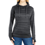 Ladies' Odyssey Striped Poly Fleece Lapover Hood