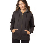 Women's Heathered Full-Zip Hooded Sweatshirt