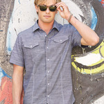 Textured Solid Short Sleeve Shirt