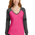 Ladies Game Long Sleeve V Neck T-Shirt