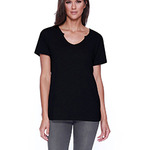 Ladies' Cotton/Modal Open V-Neck T-Shirt