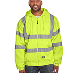 Men's Berne Hi-Vis Class 3 Lined Hooded Sweatshirt