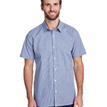 Men's Microcheck Gingham Short-Sleeve Cotton Shirt