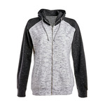 Ladies' Mélange Fleece Two-Tone Full-Zip Hooded Sweatshirt