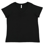 Ladies' Curvy V-Neck Fine Jersey T-Shirt