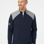 Textured Mixed Media Quarter-Zip Pullover