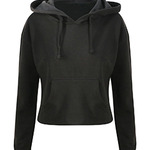 Ladies' Girlie Cropped Hooded Fleece with Pocket