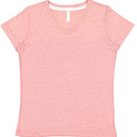 Ladies' V-Neck Harborside Melange Jersey T-Shirt