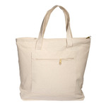 Zippered Cotton Canvas Tote Bag