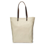 Urban Cotton Tote Bag with Leather Handles